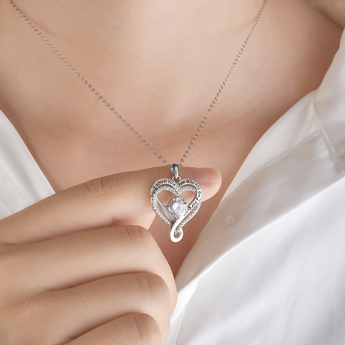 "To My Wife" Forever & Always Heart Necklace