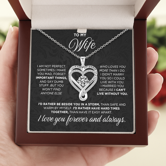"To My Wife" Forever & Always Heart Necklace