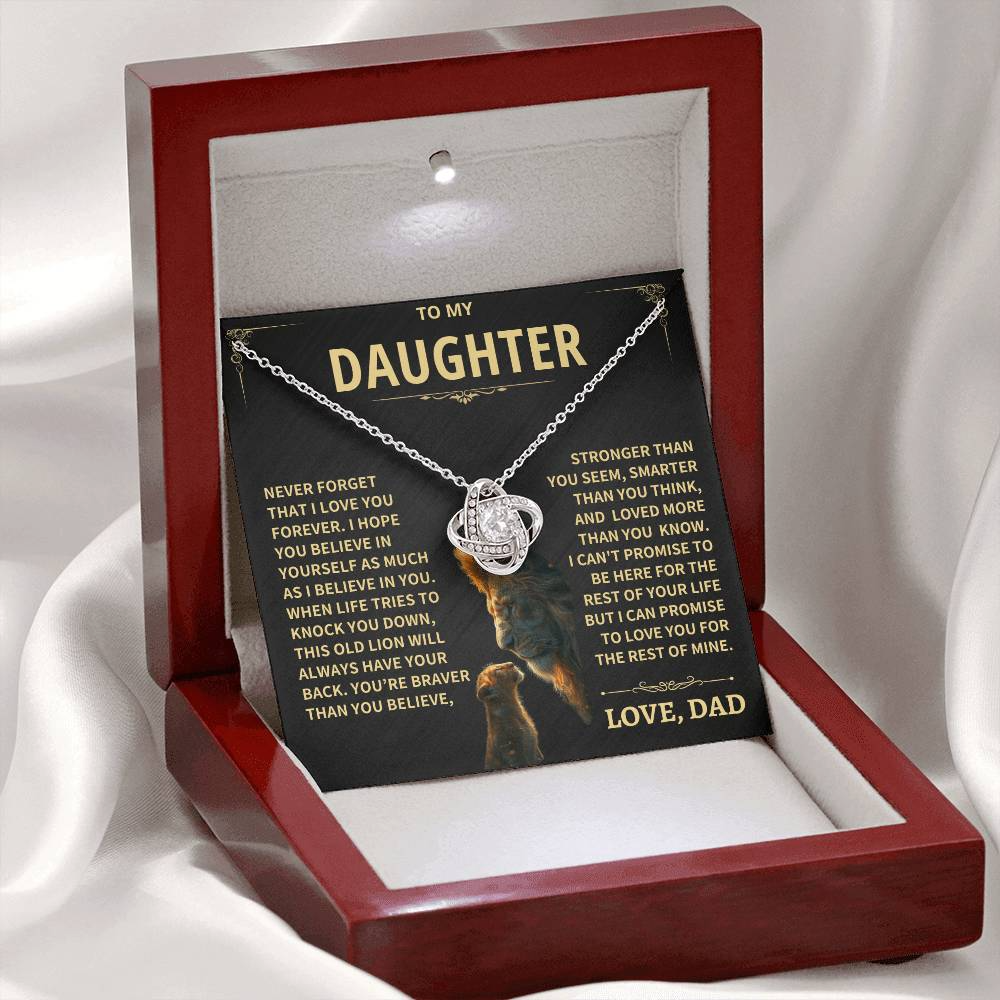 Daughter Gift From Dad, "This Old Lion", Knot Necklace