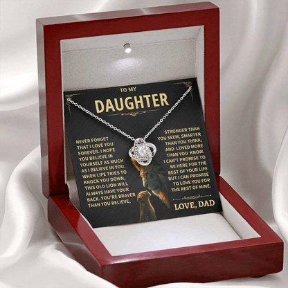 Daughter Gift From Dad, "This Old Lion", Knot Necklace