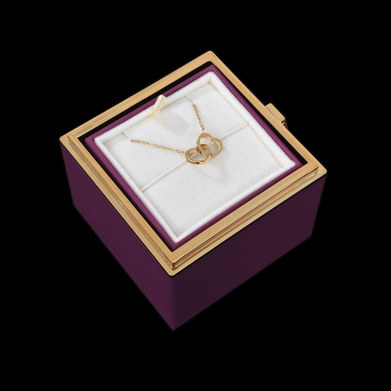 Eternal Rose Box W/ Personalized Necklace