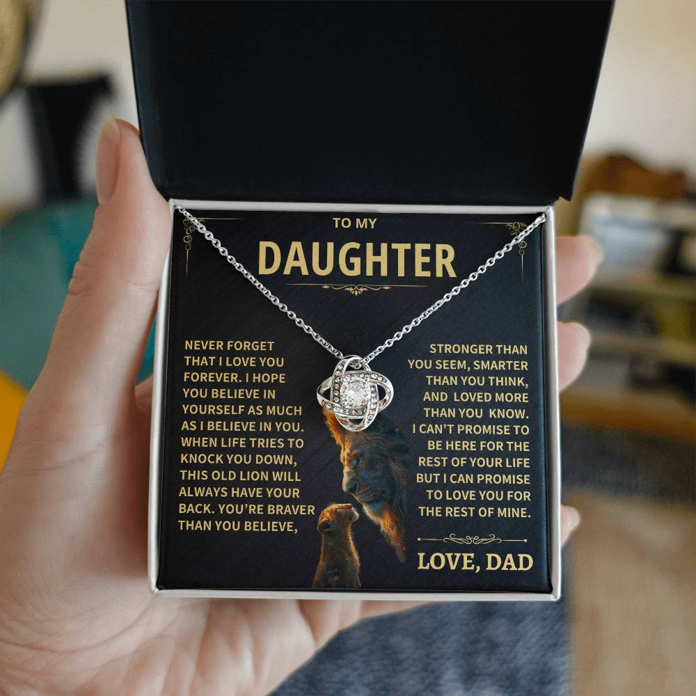 Daughter Gift From Dad, "This Old Lion", Knot Necklace