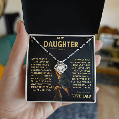 Daughter Gift From Dad, "This Old Lion", Knot Necklace