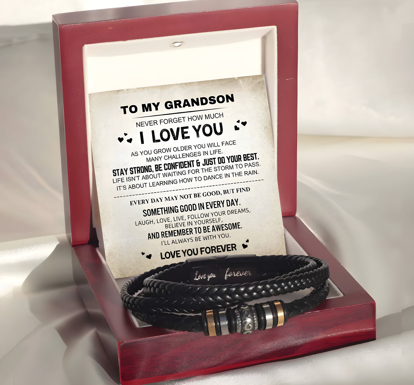 To My Grandson - I Love You Forever Bracelet