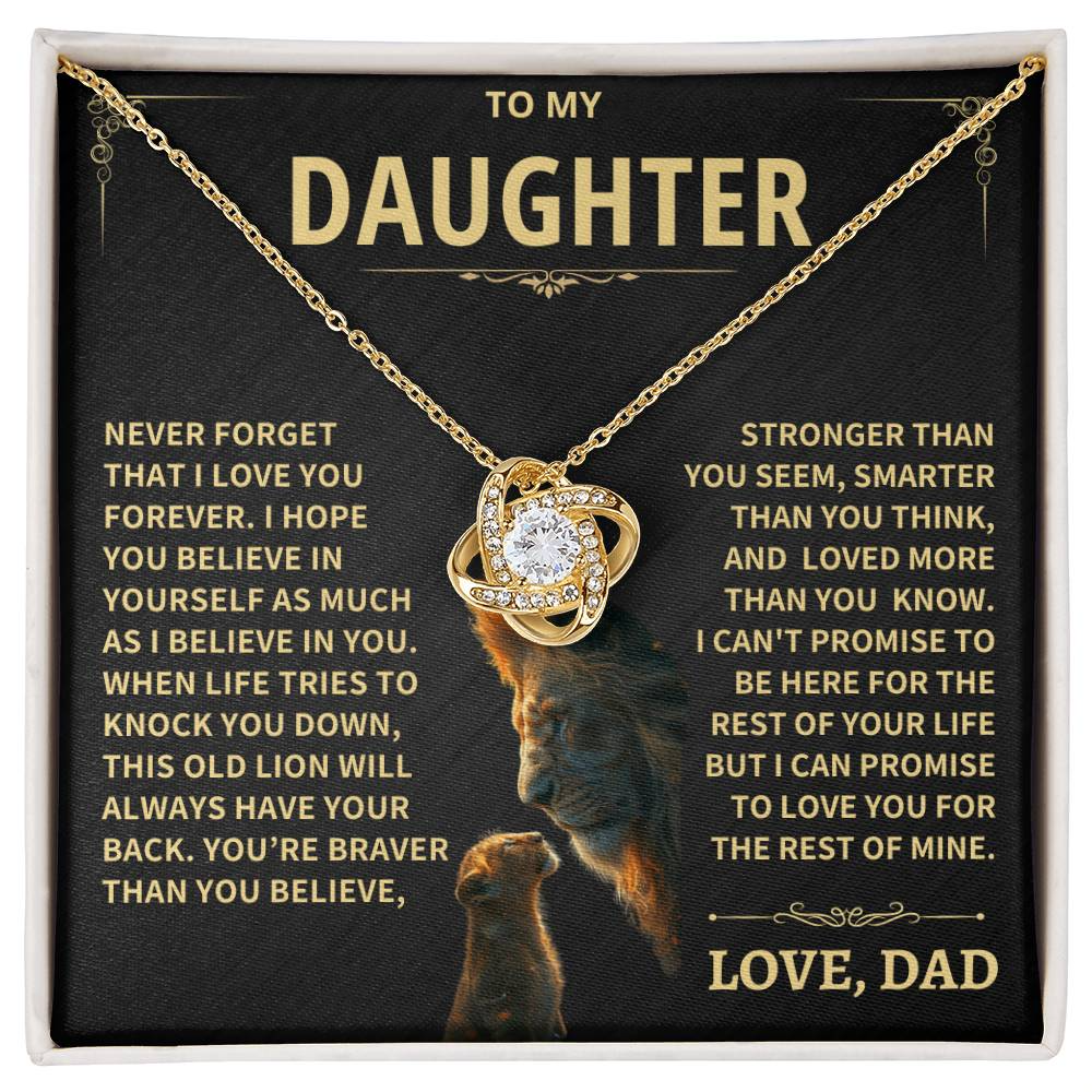 Daughter Gift From Dad, "This Old Lion", Knot Necklace