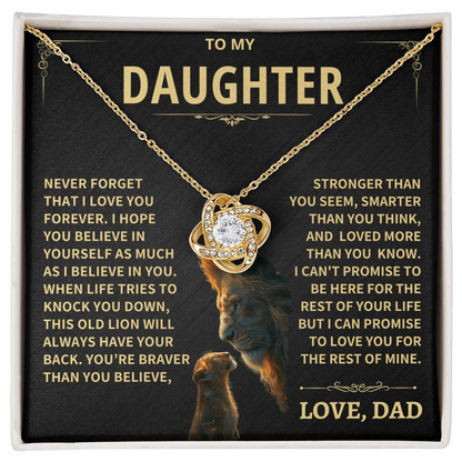 Daughter Gift From Dad, "This Old Lion", Knot Necklace
