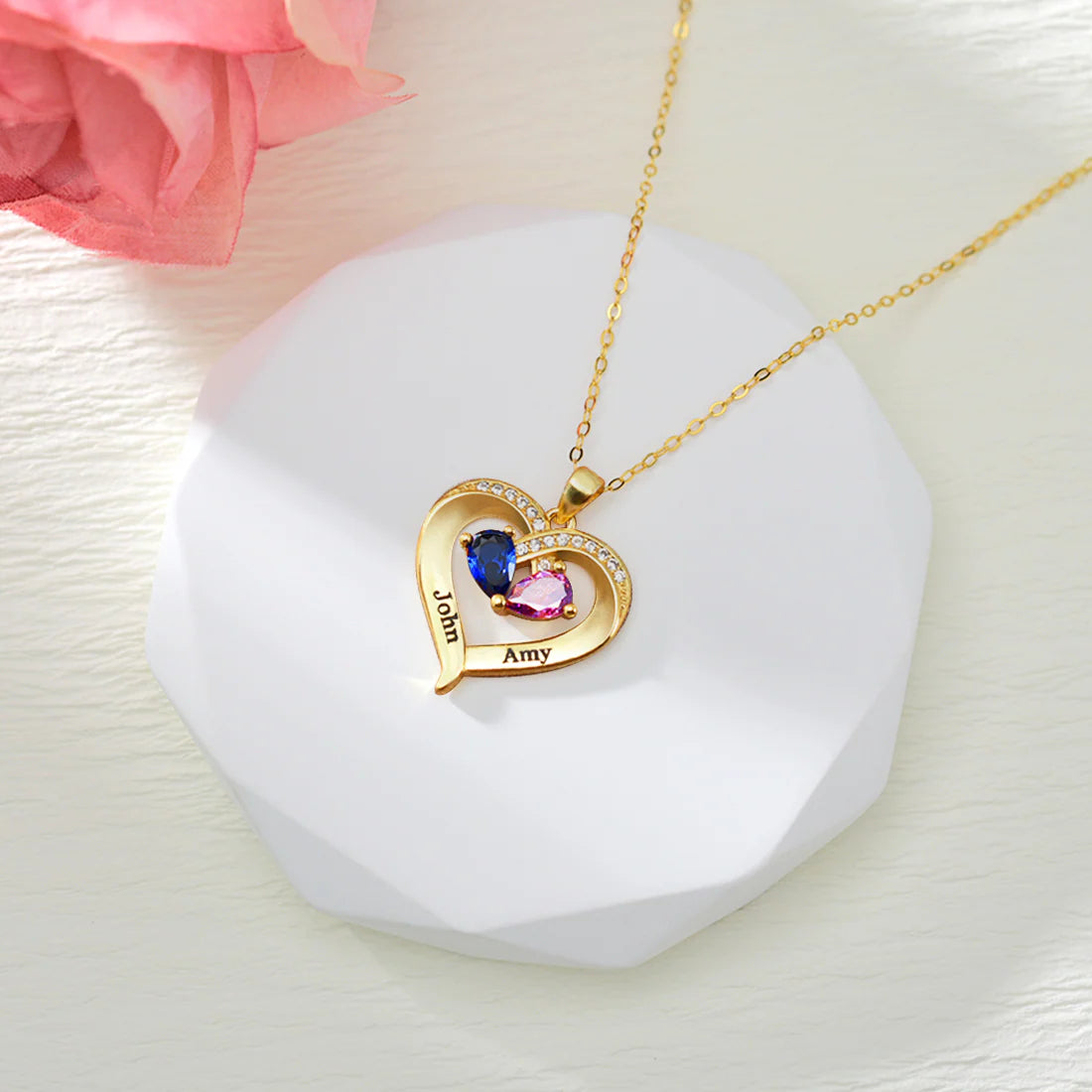 Forever Yours - Birthstone Heart Necklace