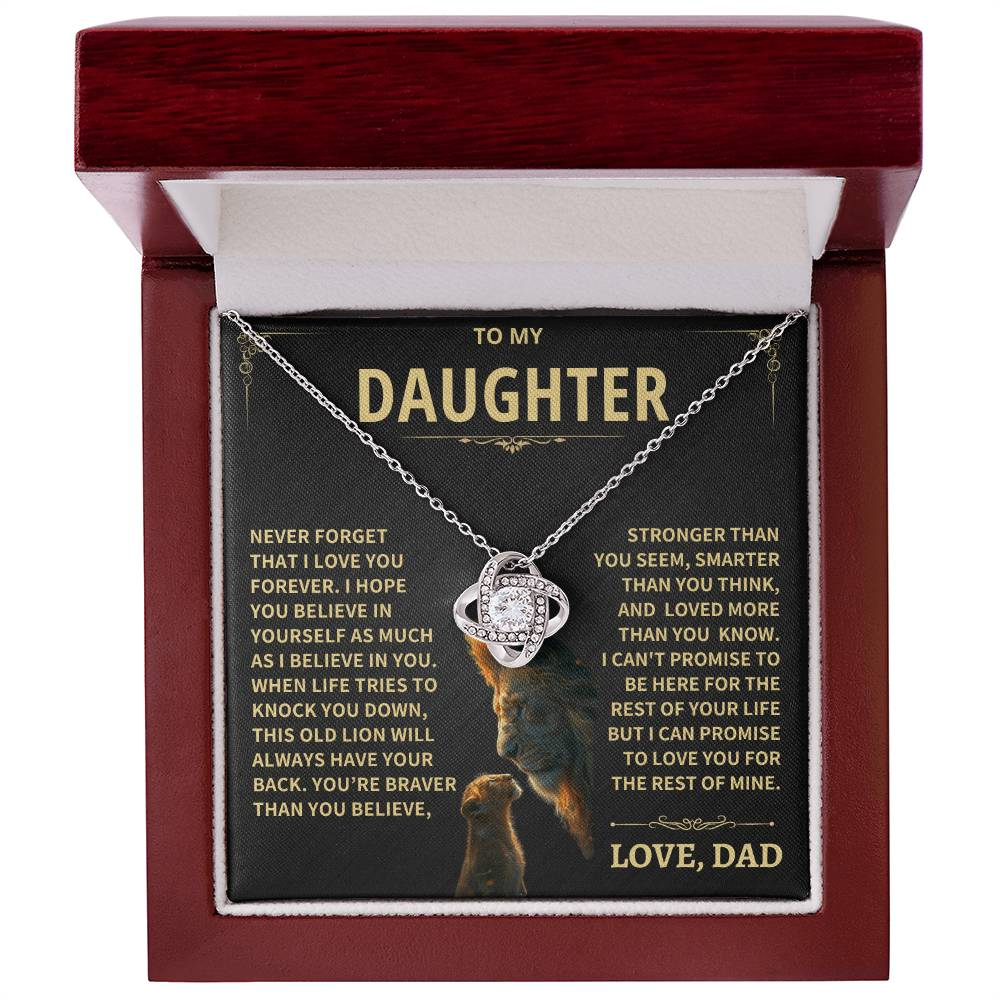 Daughter Gift From Dad, "This Old Lion", Knot Necklace