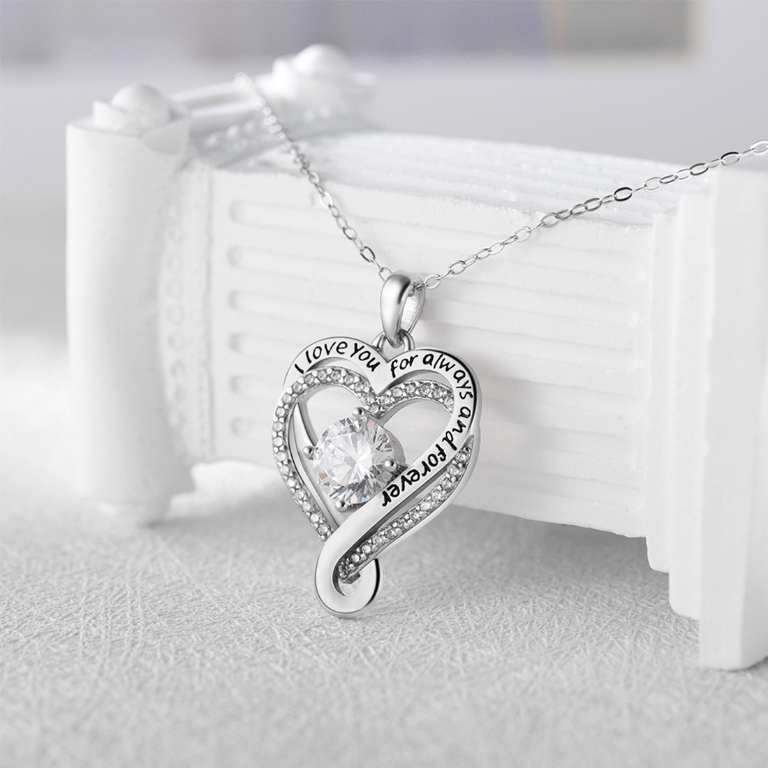 "To My Wife" Forever & Always Heart Necklace