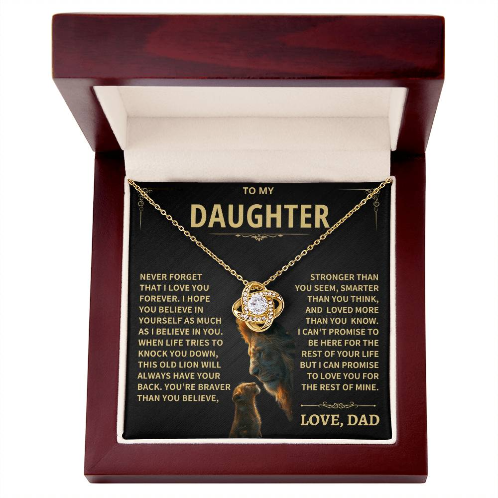 Daughter Gift From Dad, "This Old Lion", Knot Necklace