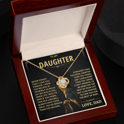 Daughter Gift From Dad, "This Old Lion", Knot Necklace