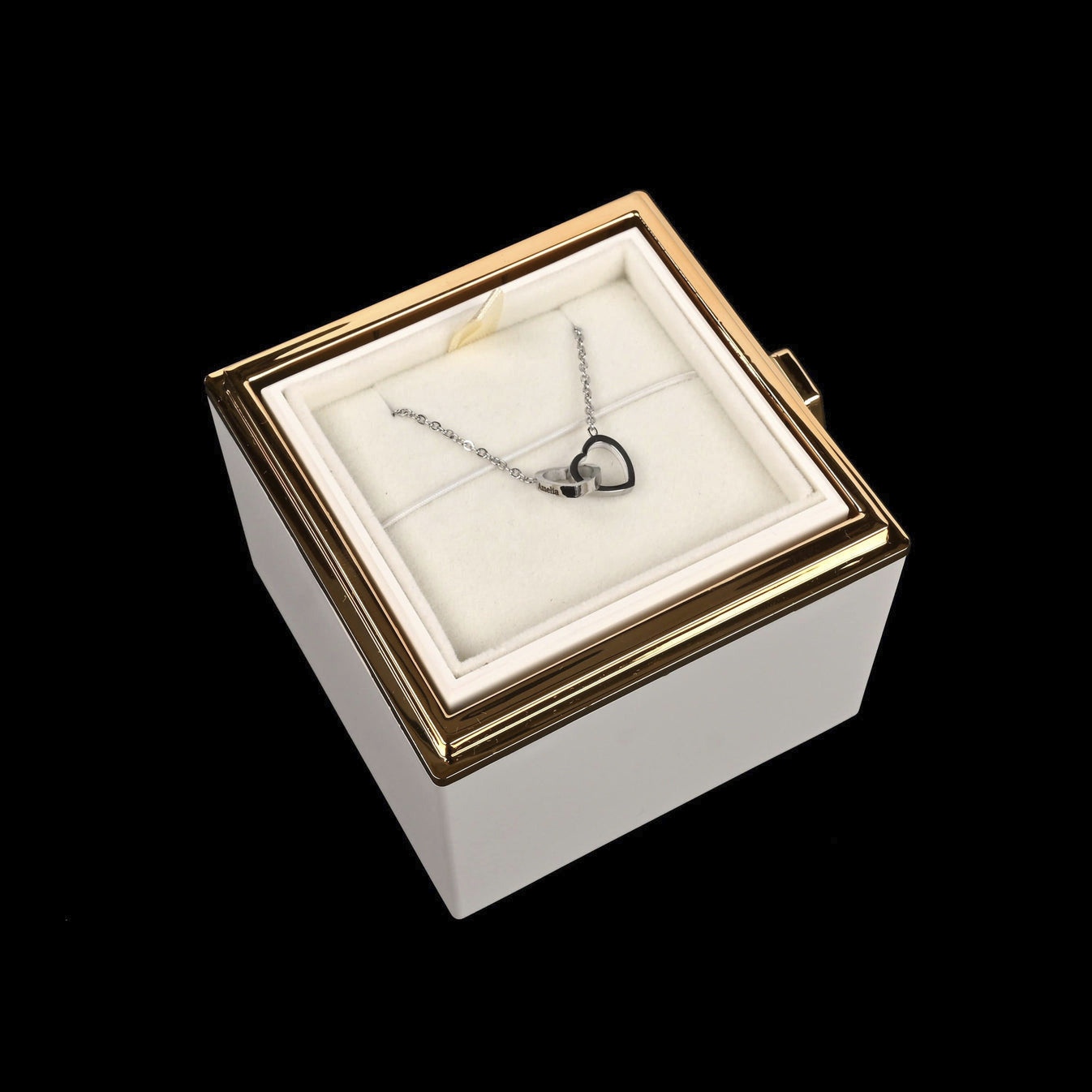 Eternal Rose Box W/ Personalized Necklace
