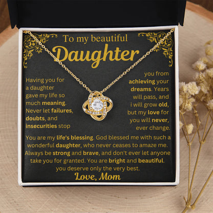 To My Daughter Necklace - My Life's Blessing - Gift from Mom ❤️