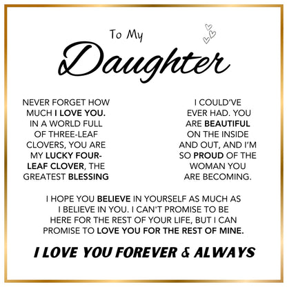 Daughter’s Lucky Clover Necklace & Forever Rose Keepsake Gift Set
