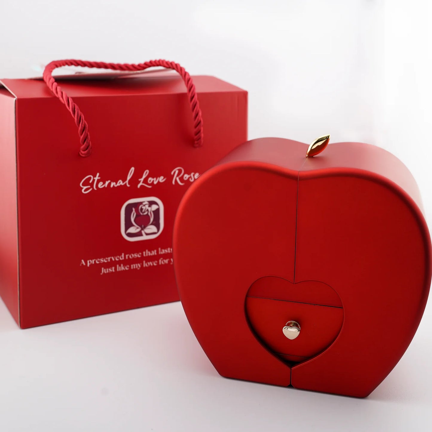 4-Blättrige Kleeblatt-Halskette "Glücksbringer" mit Geschenkbox Ewige Rose