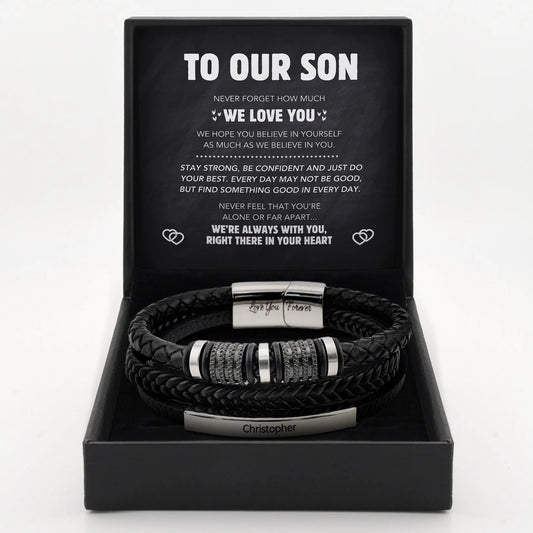 "Forever Connected" Son's Customized Bracelet